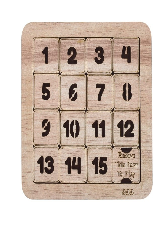 GLNRM Number Slide Wooden Puzzles 1 to 15 Educational Toy for Kids - Brain Teaser IQ Game - Non Interlocked Pieces - (4 * 4-1 to 15) - Off White - Image 1